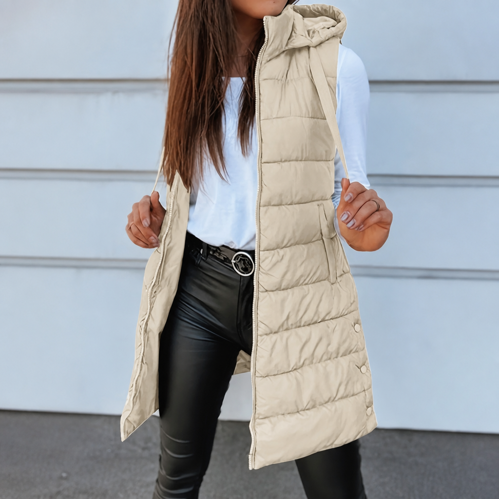 Wearbella – Longline Zip-Up Puffer Vest