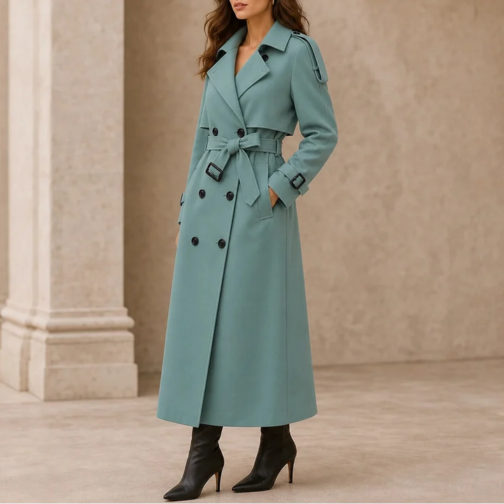 Silhouette – Double-Breasted Belted Slim-Fit Trench Coat
