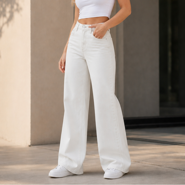 Longline Denim – High-Waisted Wide-Leg Jeans