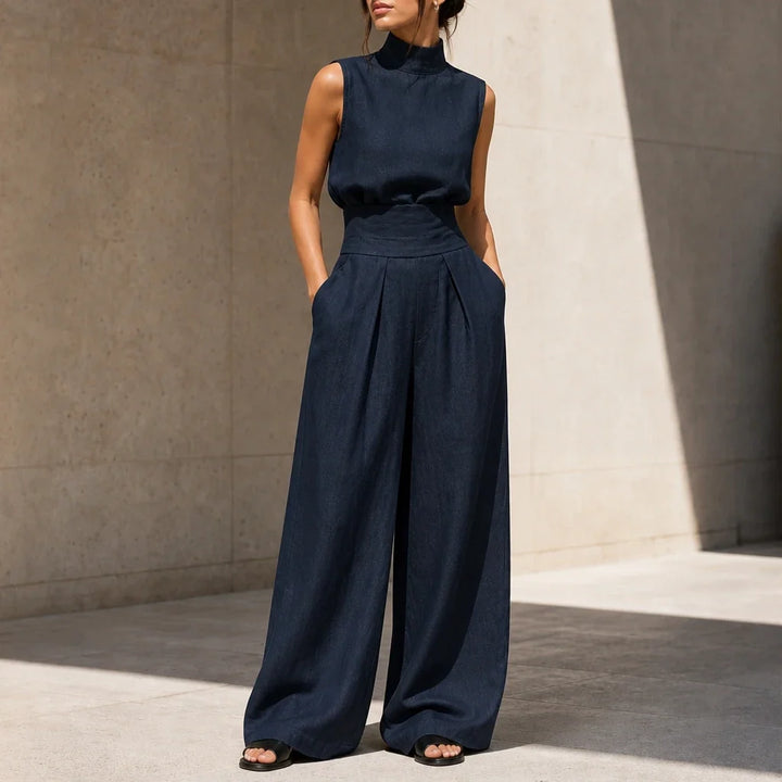 Wearbella – Pleated High-Waist Wide-Leg Pants Set
