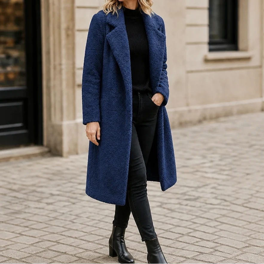 Veloura – Long Teddy Lapel Coat