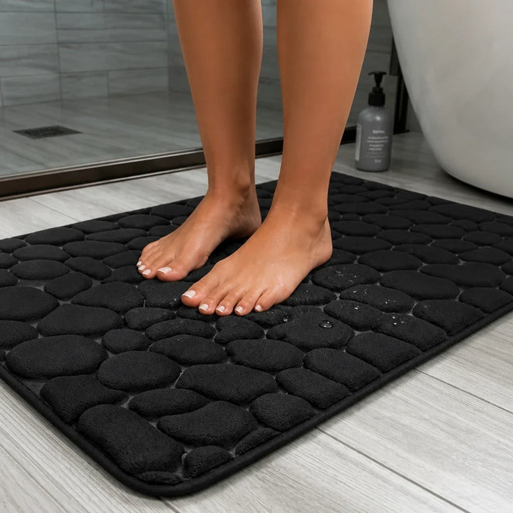 PebbleNest – Pebble-Textured Memory Foam Bath Mat