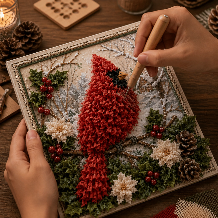 Foldery – Pre-Punched 3D Christmas Fabric Art Kit