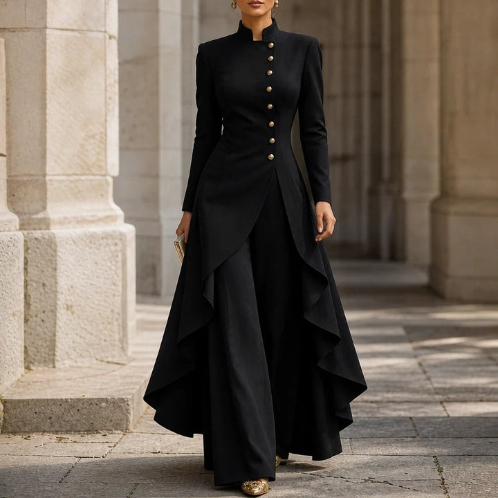 Doretta – Women's Longline Coat And Wide-Leg Pants Set