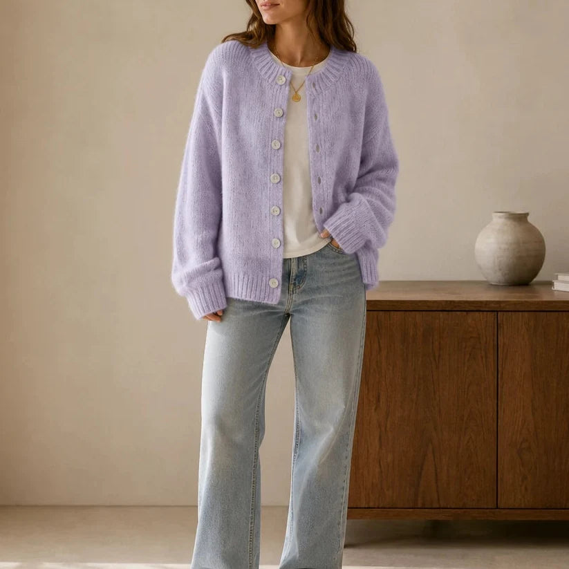 Marlowe Knit – Chunky Marled Oversized Button Cardigan