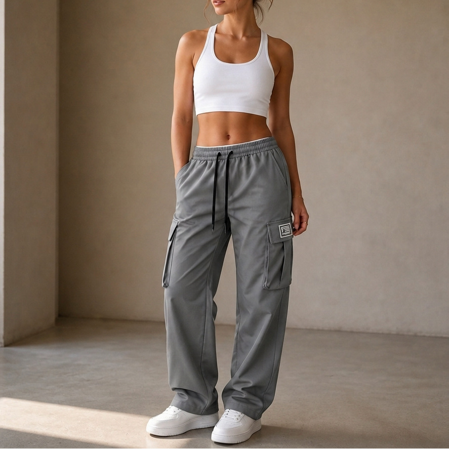Easeway – Relaxed Straight-Leg Cargo Pants