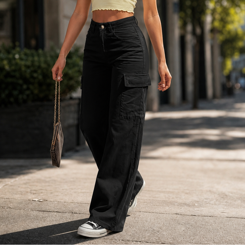 Wearbella – High Waist Wide Leg Cargo Pants