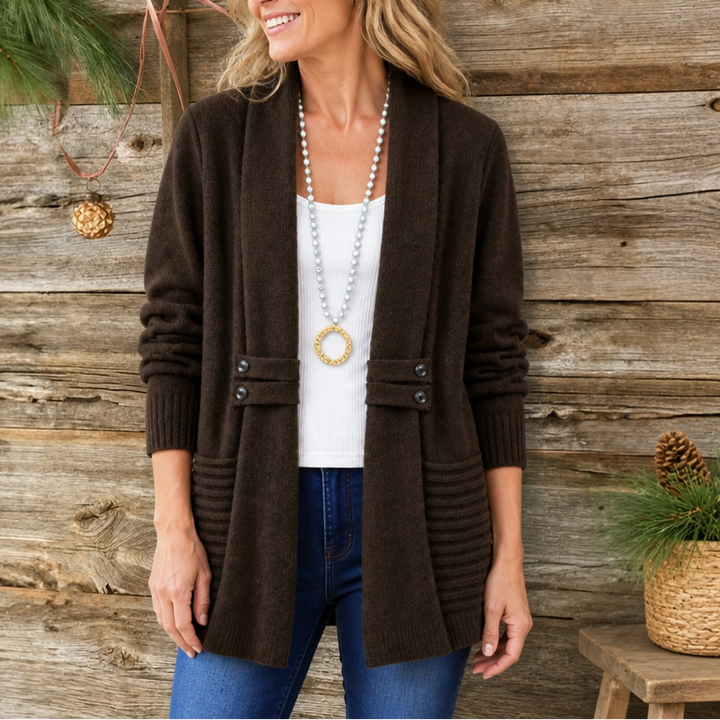 Everdrape – Textured Shawl Collar Wool-Blend Cardigan