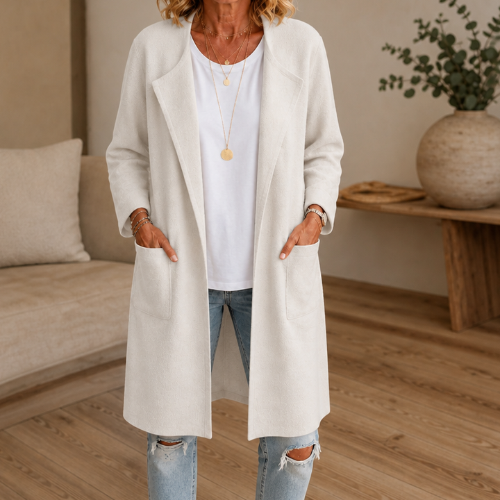 Wrapelle – Open-Front Longline Knit Cardigan Coat