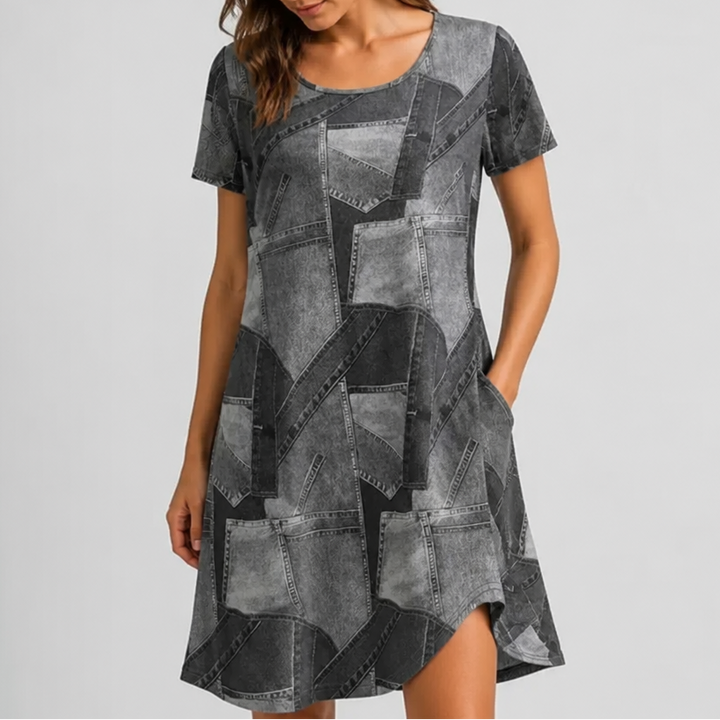 Wearbella – Patchwork Print Relaxed Shift Dress
