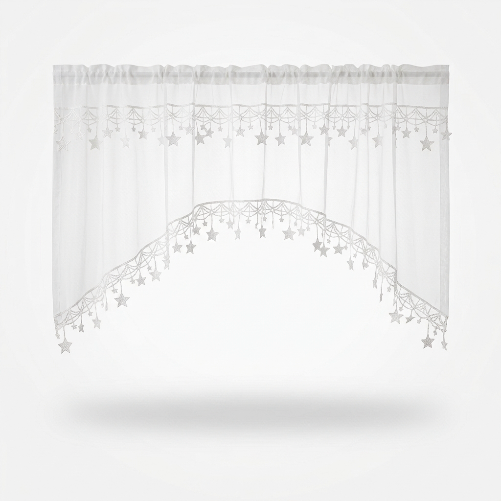 Starhollow – Scalloped Star-Lace Café Curtain