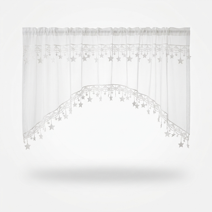 Starhollow – Scalloped Star-Lace Café Curtain