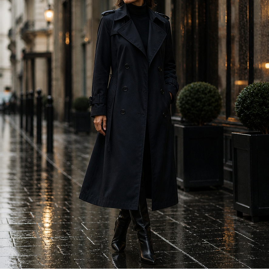Mayfield – Double-Breasted Belted Long Trench Coat