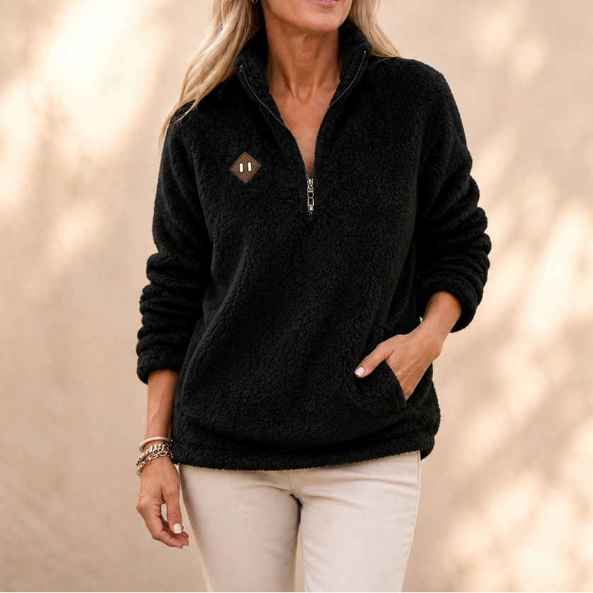 Wrapzo – Oversized Half-Zip Fleece Pullover