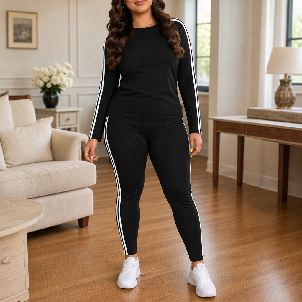 Wearbella – Striped Two-Piece Long-Sleeve Tracksuit