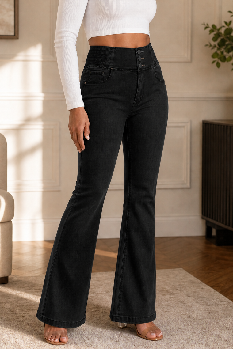 Flarelyn – High-Waisted Stretch Flare Jeans
