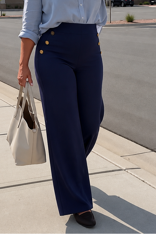 Curvella – High-Waist Tummy-Control Wide Leg Pants