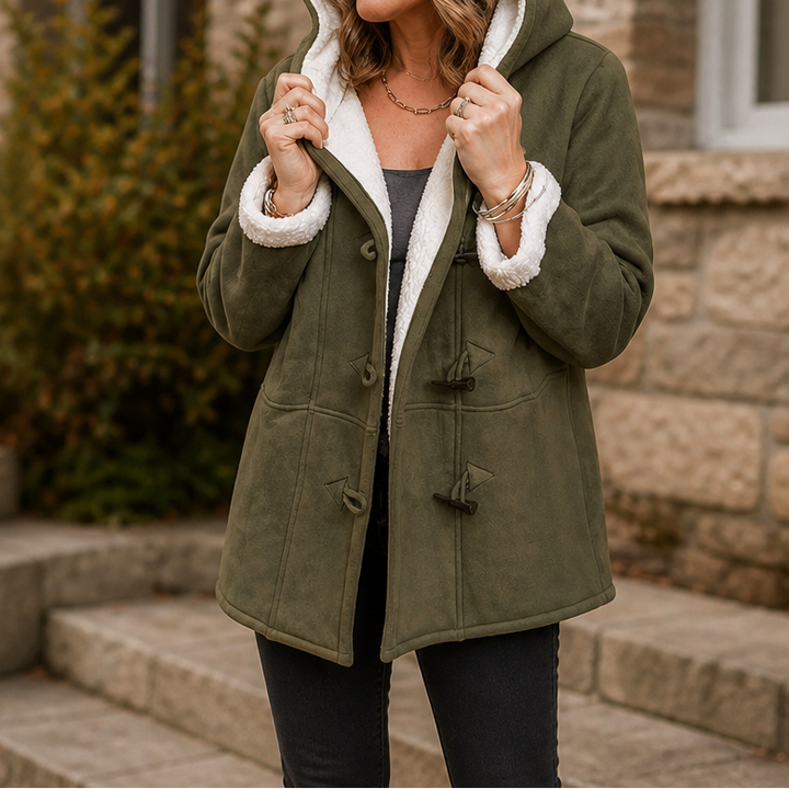 Plushbelle – Faux Shearling Hooded Winter Coat