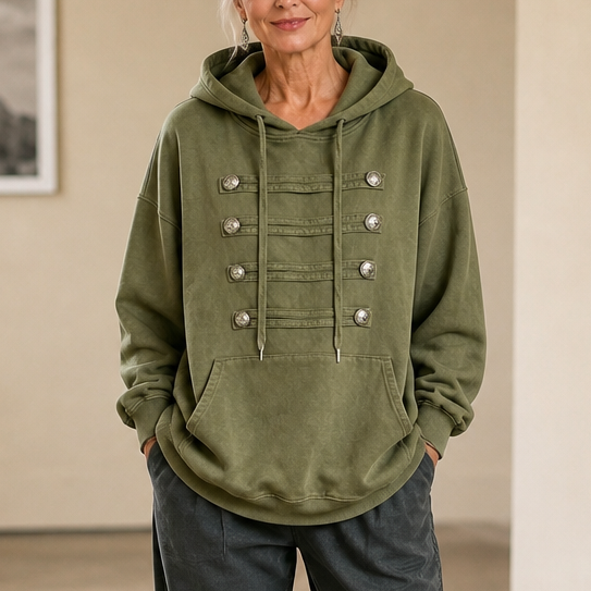Fieldcrest – Silver Button Military-Style Hoodie
