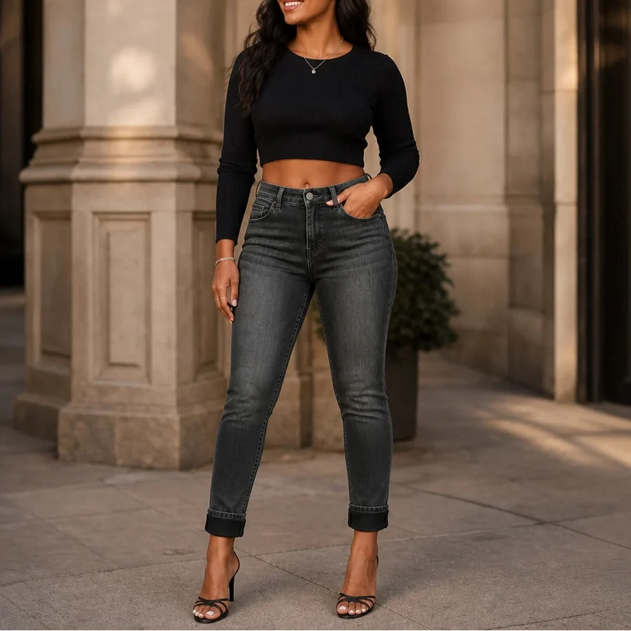Everwarm – Fleece-Lined High-Rise Jeans