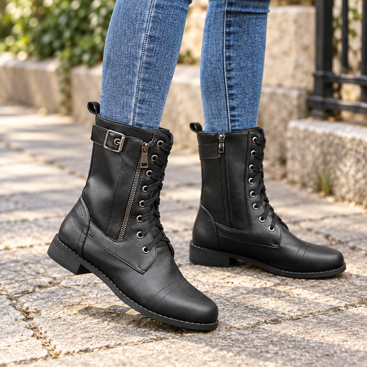 Amarah – Lace-Up Side-Zip Ankle Boots