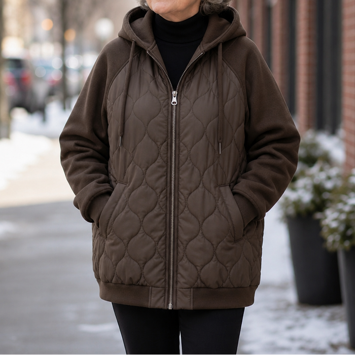 Wearbella – Spliced Quilted Hooded Puffer Jacket