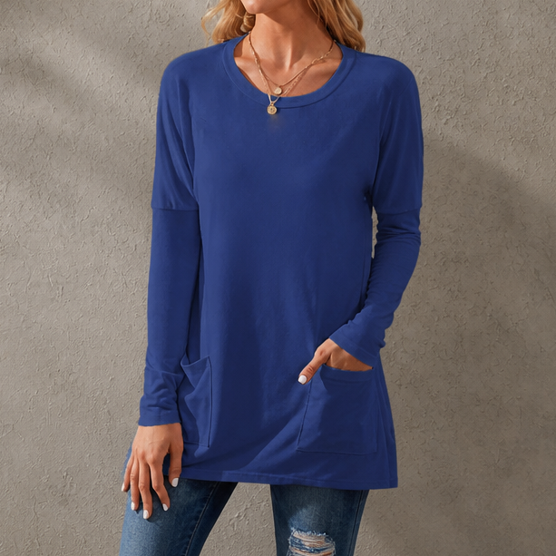 Wearbella – Relaxed Longline Crew-Neck Tunic Top