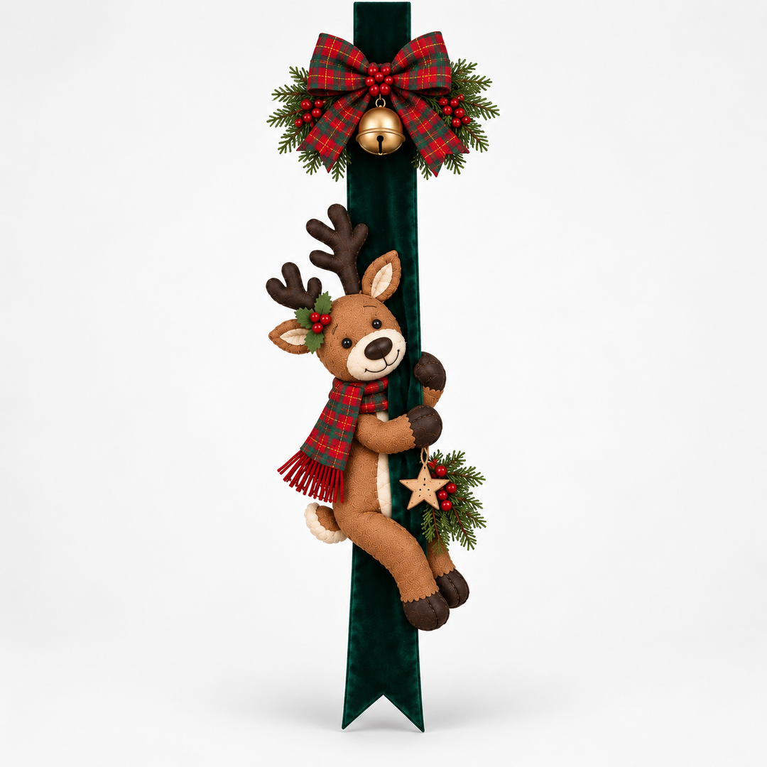 Hollyhug – 3D Santa And Reindeer Christmas Door Hanging