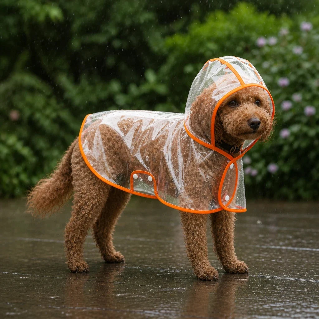 Rainveil – Transparent EVA Dog Raincoat With See-Through Hood