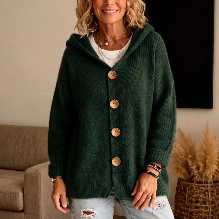 Ribelle – Chunky Rib-Knit Hooded Cardigan