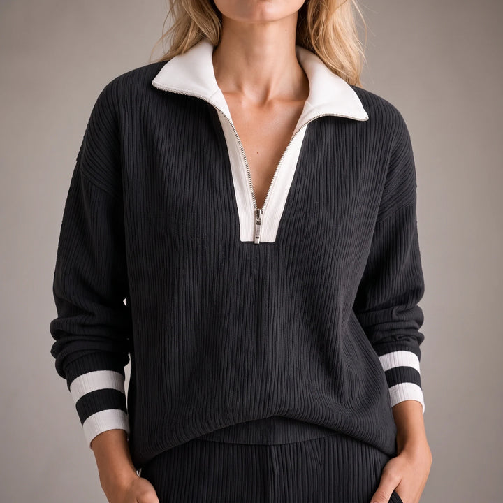 Willow Zip – Cable-Knit Half-Zip Sweater