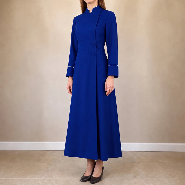 Vespera – High-Collar Cross-Detail Clergy Robe