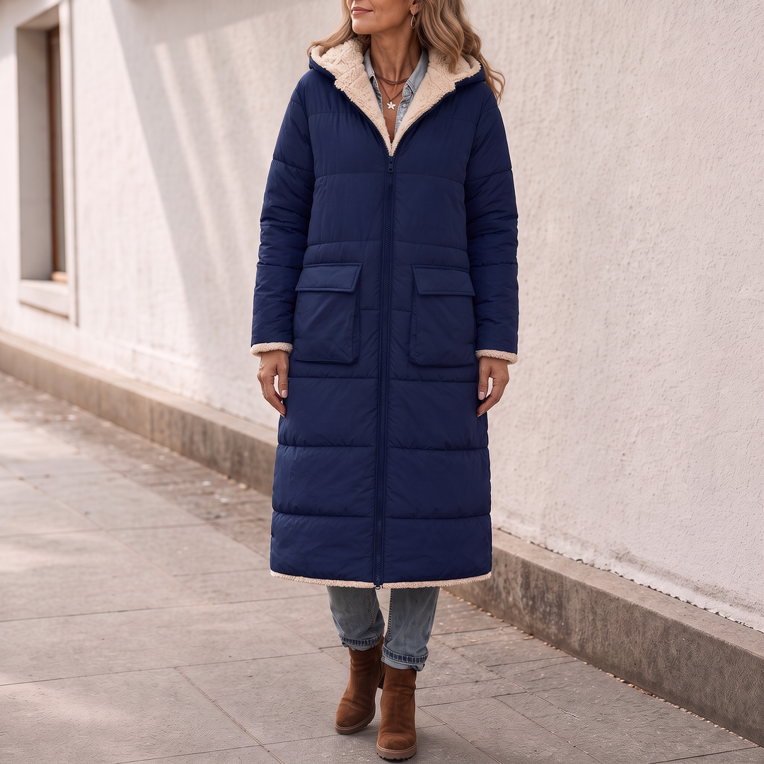 Veluna – Reversible Quilted Sherpa-Look Winter Coat