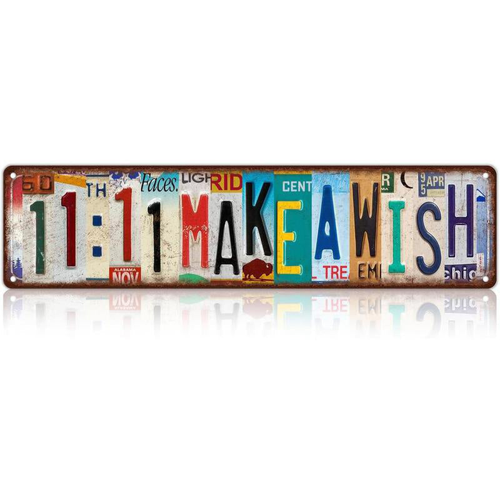 Love You More – Vintage License Plate Collage Wall Sign