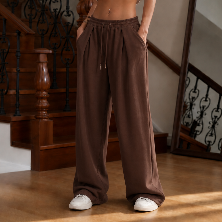 Pleatwell – Pleated Wide-Leg Sweatpants