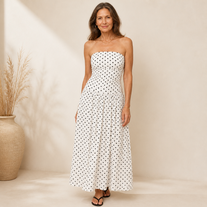 Doretta – Strapless maxi that holds without a fuss