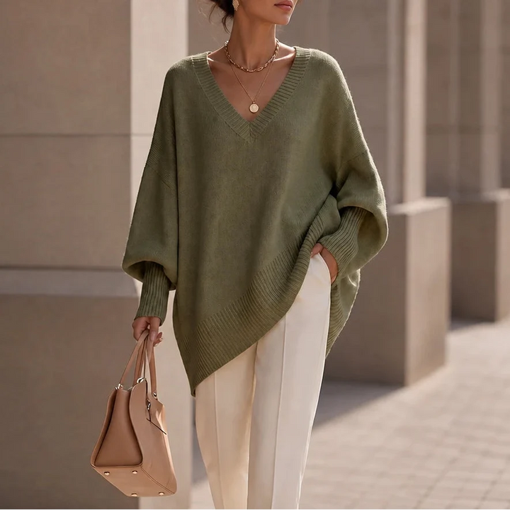 Mayfield – Oversized V-Neck Knit Sweater