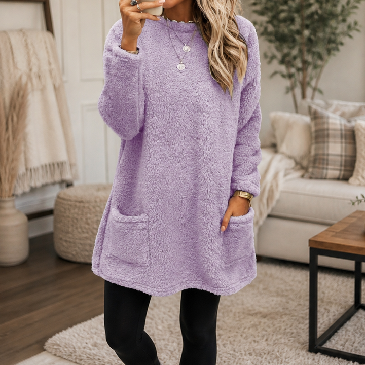 Coreheat – Brushed Fleece-Lined Longline Tunic Top