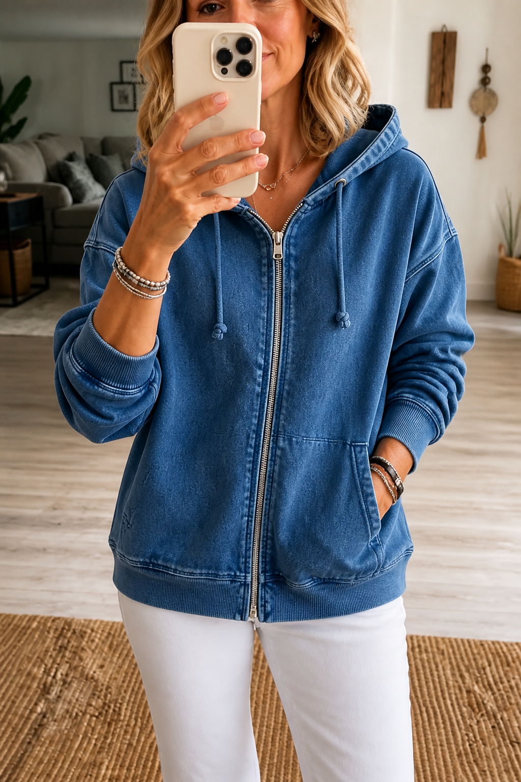 Rethread – Washed Relaxed Zip-Up Hoodie