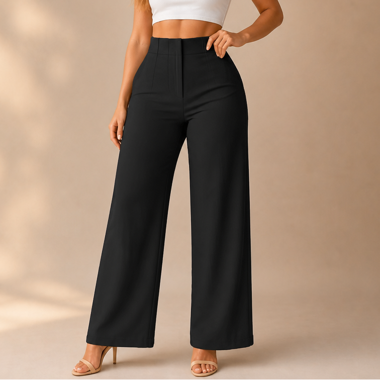 Holdline – High Waisted Pleated Wide Leg Trousers