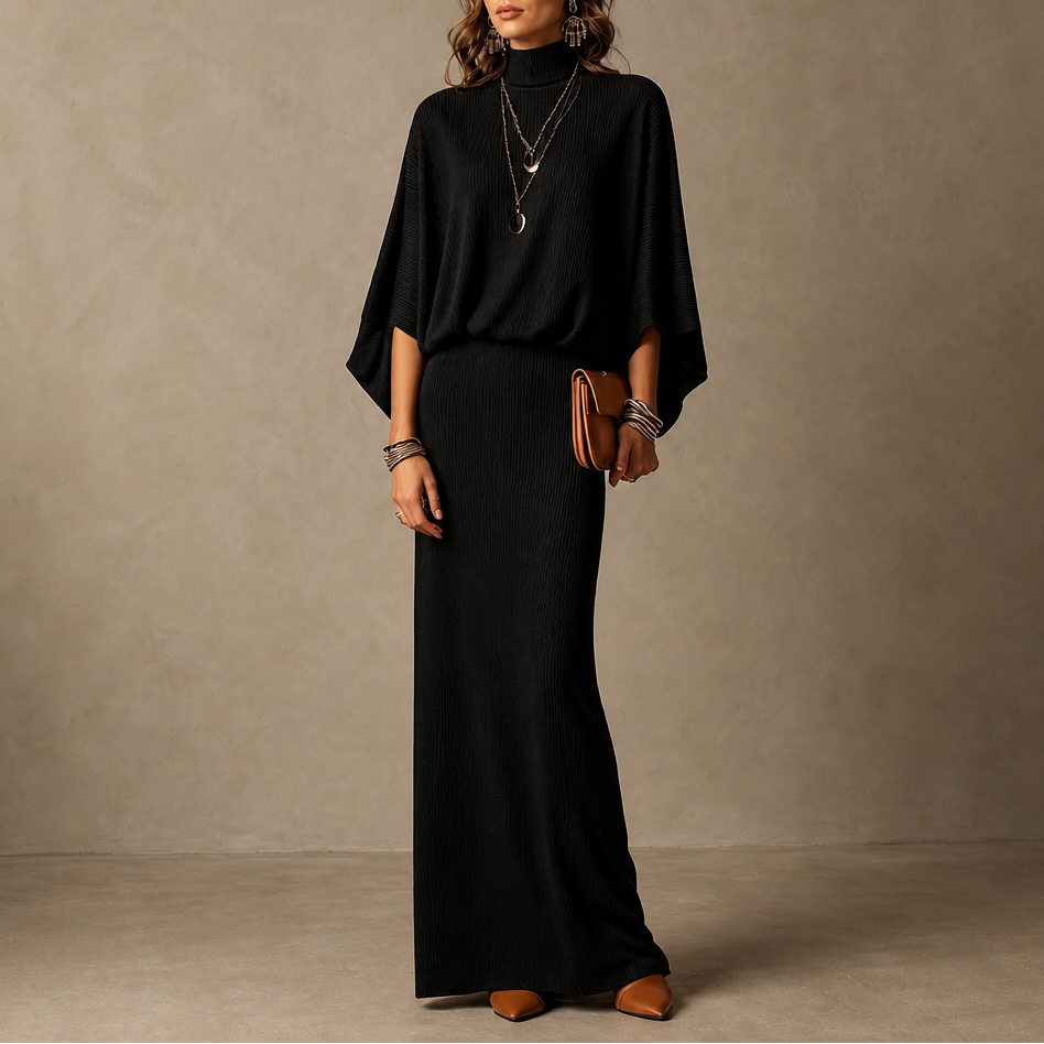Wearbella – Batwing Sleeve Top And Long Skirt Set