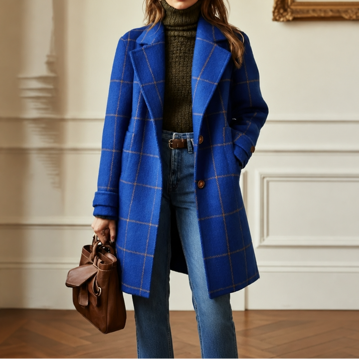 Wearbella – Plaid Two-Button Oversized Wool-Look Coat
