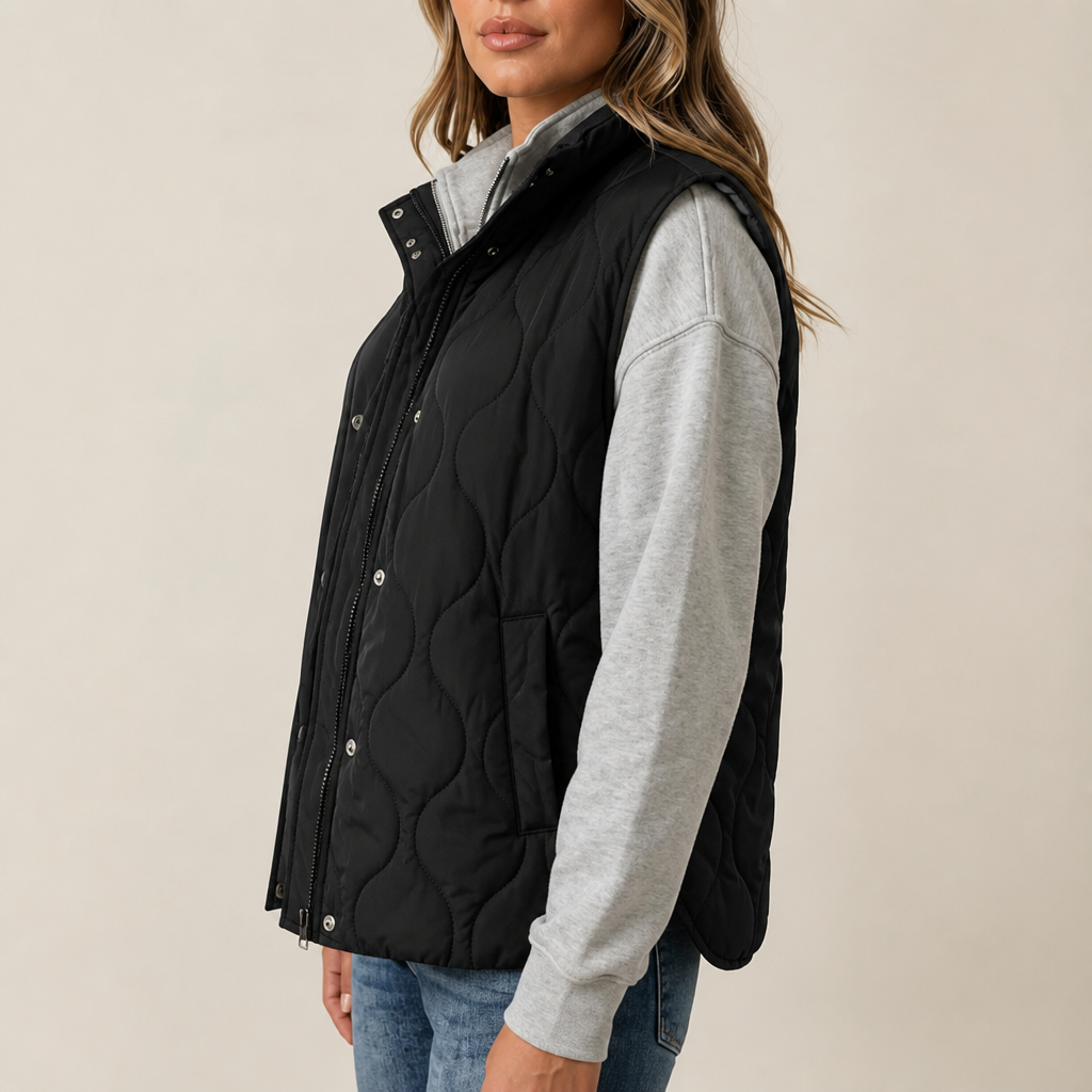 Wavelyn – Wavy Quilted Cropped Vest