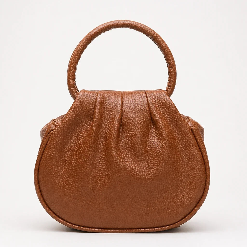 Pleatelle – Pleated Mini Handbag With Round Handles