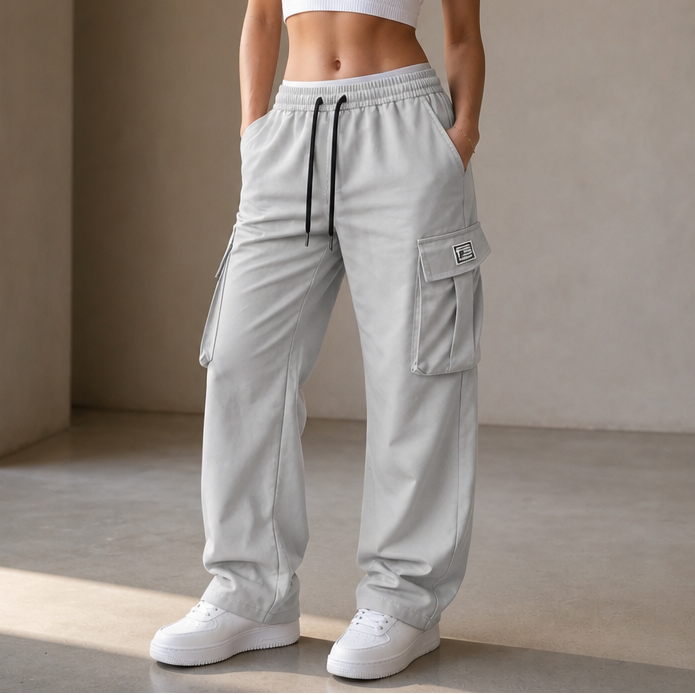 Easeway – Relaxed Straight-Leg Cargo Pants