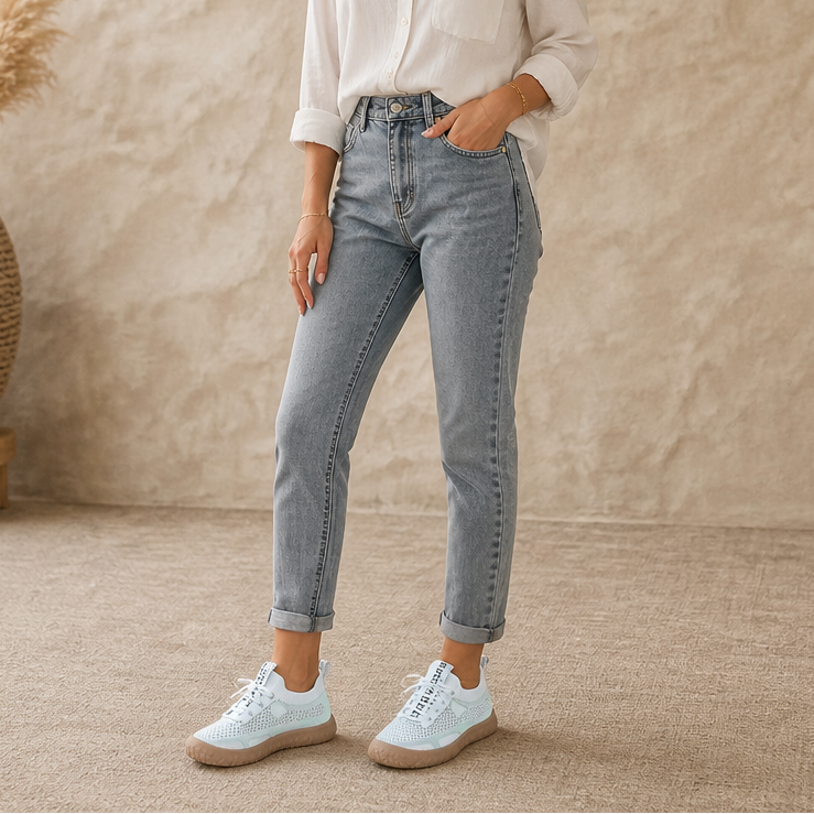Vivelyn – Knit Upper Cushioned Sole Casual Sneakers