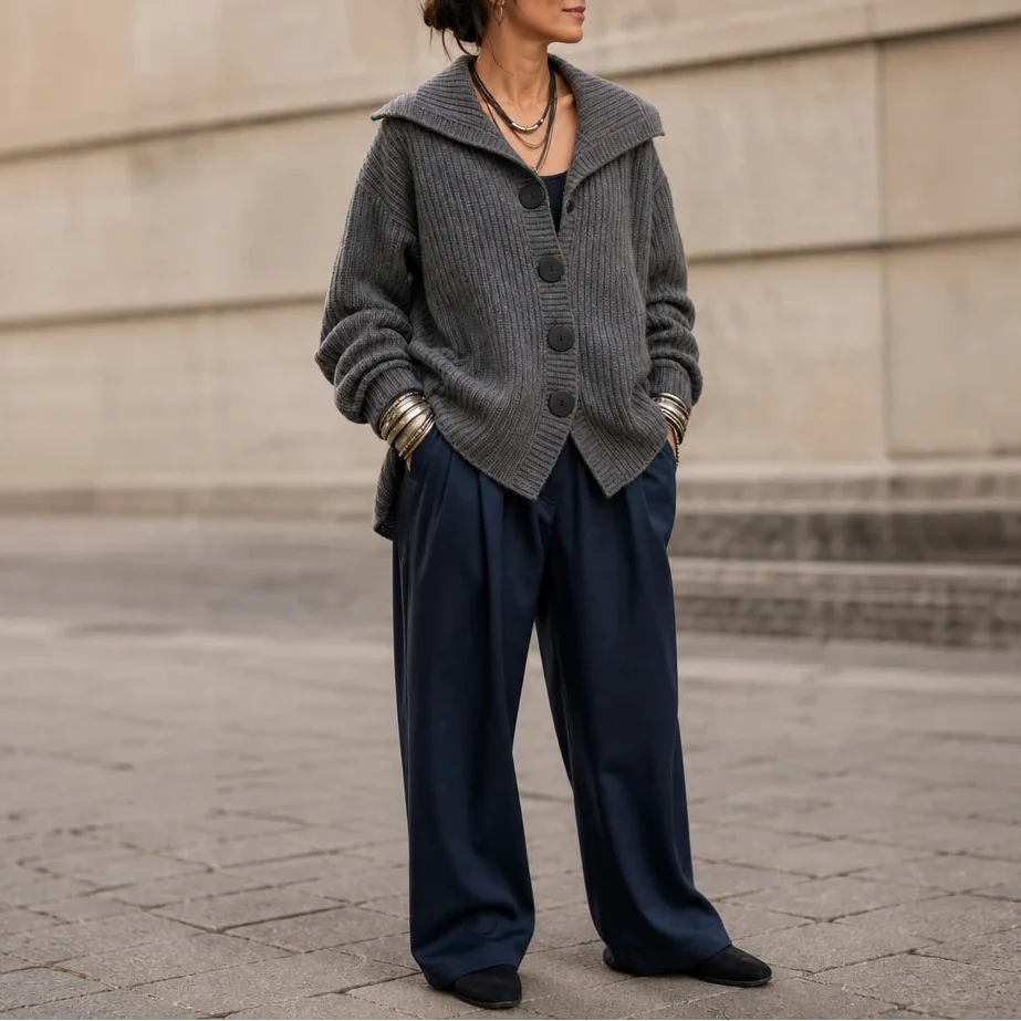 Cordella – Ribbed Button-Front Shirt