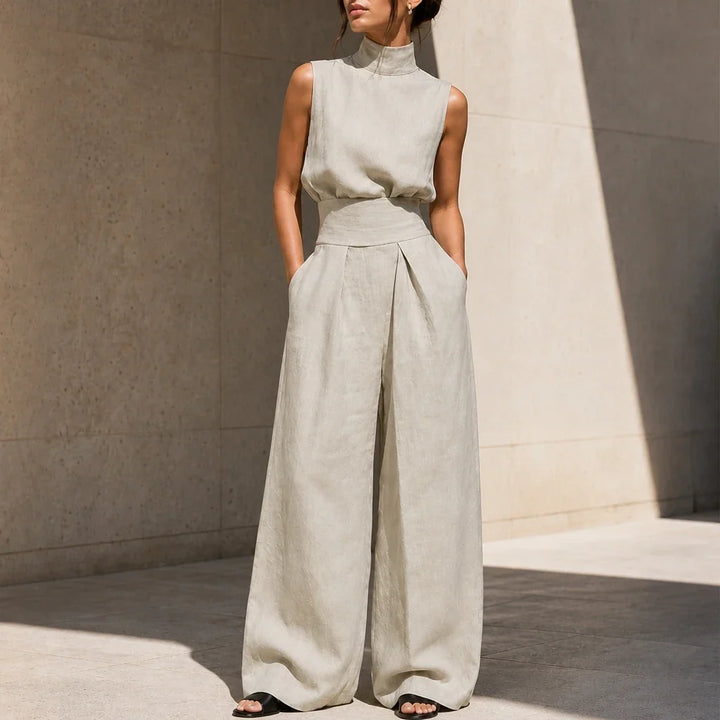 Wearbella – Pleated High-Waist Wide-Leg Pants Set