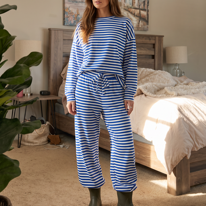 Wearbella – Striped Top And Pants Set