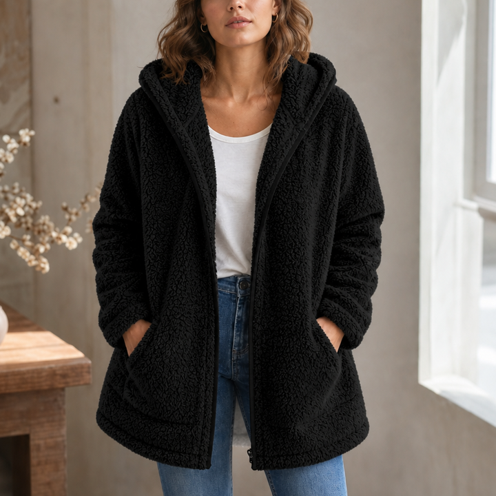 Cozyelle – Plush Hooded Cardigan